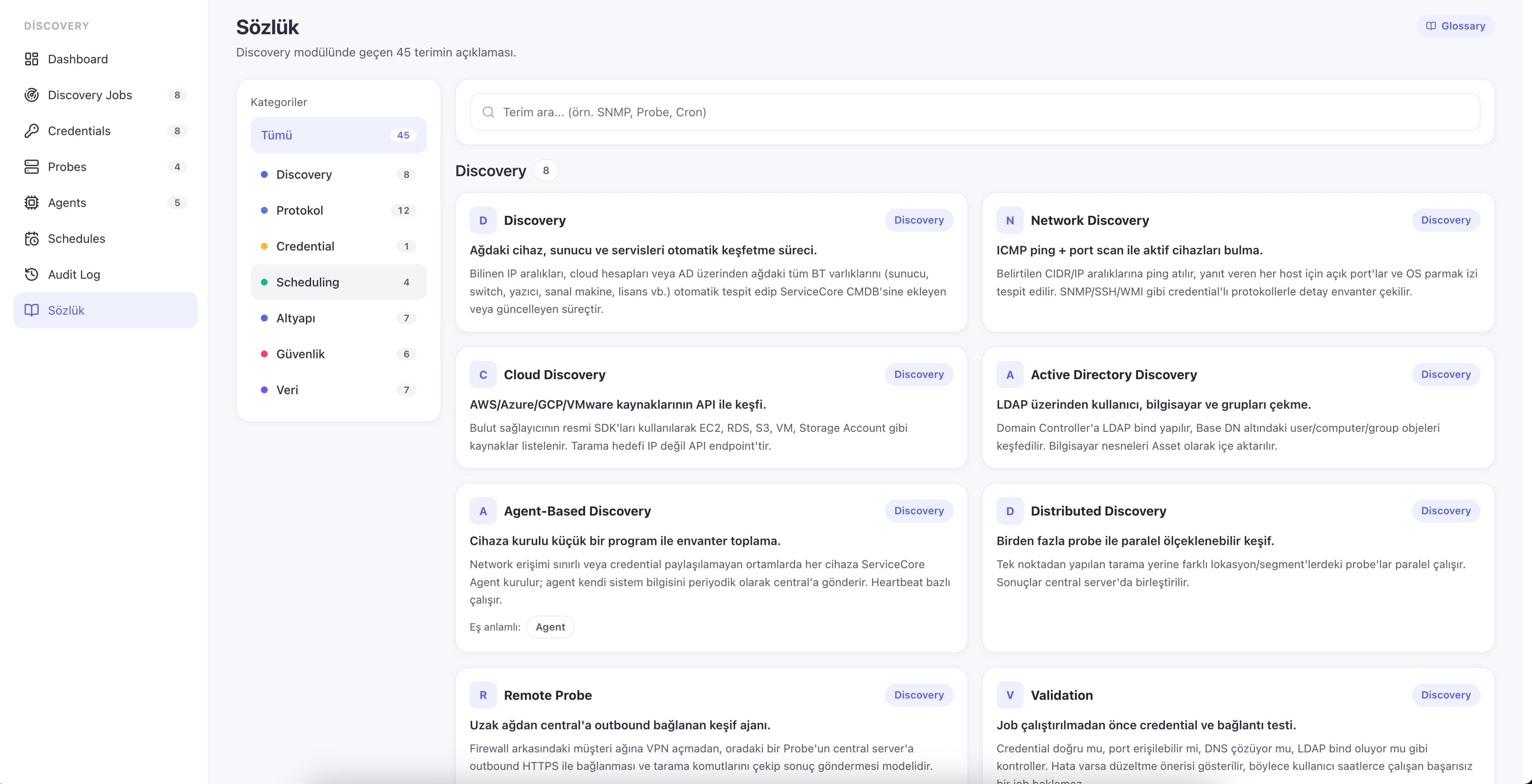 The seven-step discovery setup wizard